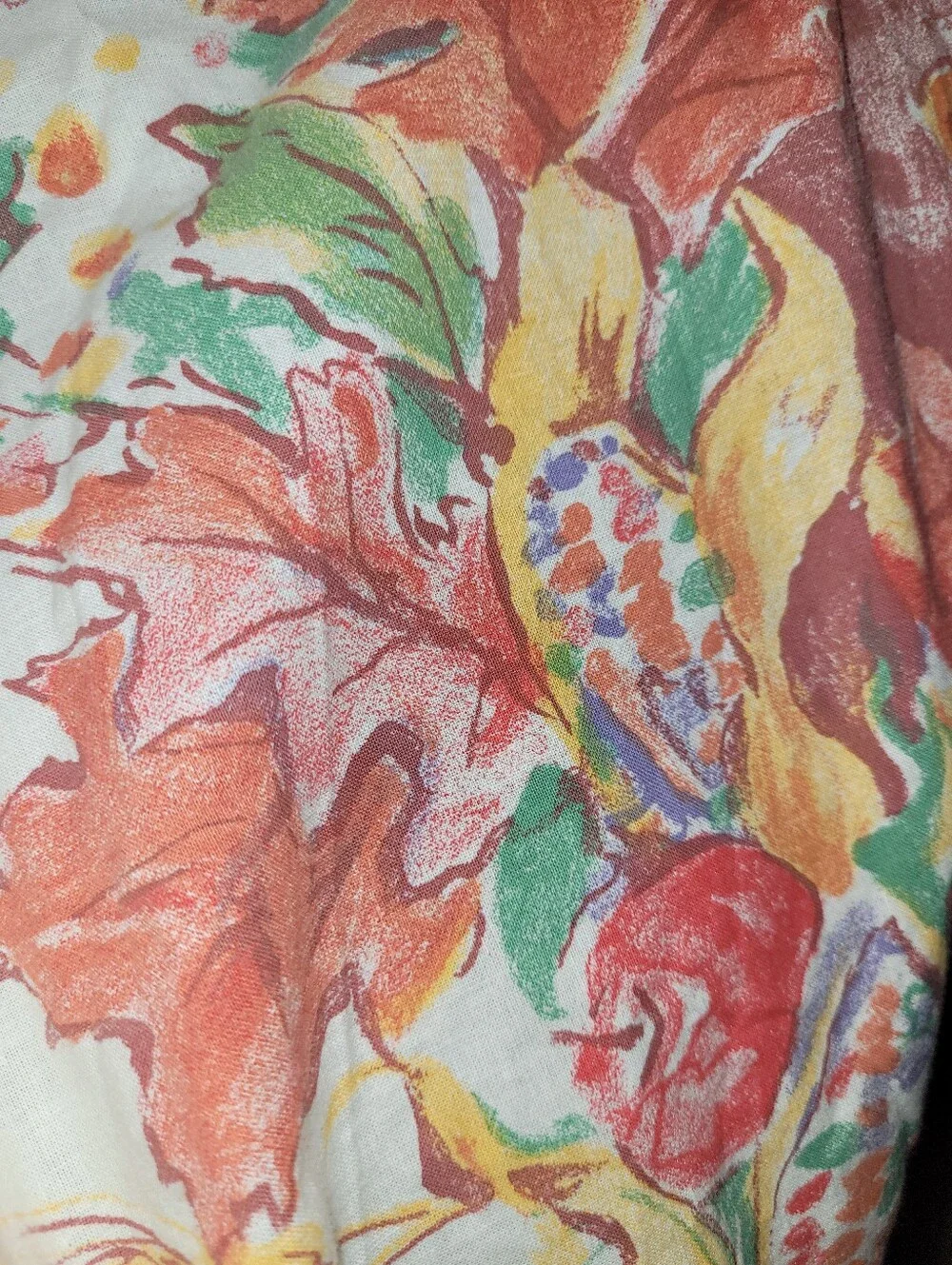 Vintage Thanksgiving Tablecloth Harvest Turkey Pumpkin Fruit 53